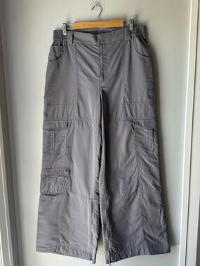 ALO High Waist Ski Moto Puffer Pants Fog Grey Blue Size